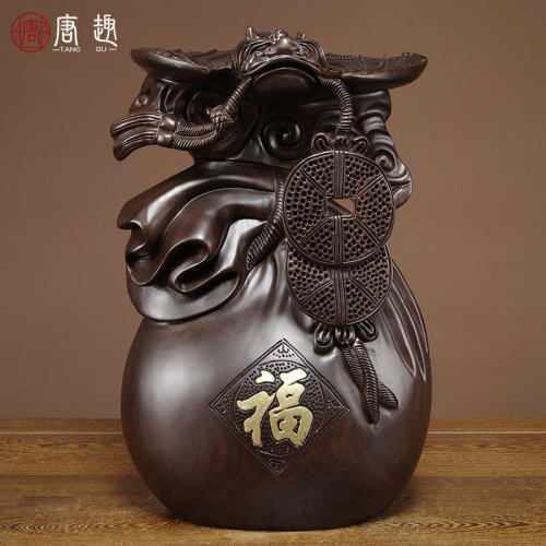 蝙蝠铜钱寓意红木工艺品送福纳福