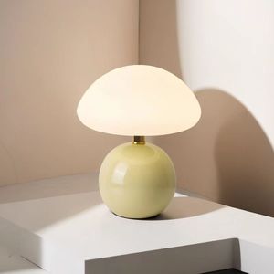 蘑菇小台灯奶油滚塑陶瓷温馨氛围长明灯护眼led灯卧室装饰床头灯