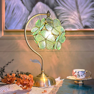 蒂凡尼花瓣台灯浪漫欧式 饰床头灯 创意铜灯led灯结婚长明灯卧室装