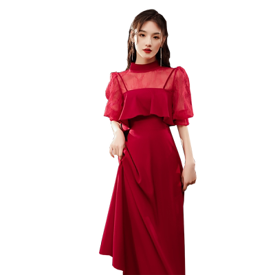 蕾丝缎面薄款小个子风敬酒服新娘