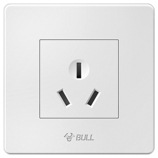 公牛16安三孔插座大功率热水器明盒3眼五孔16A专用大面板明装开关