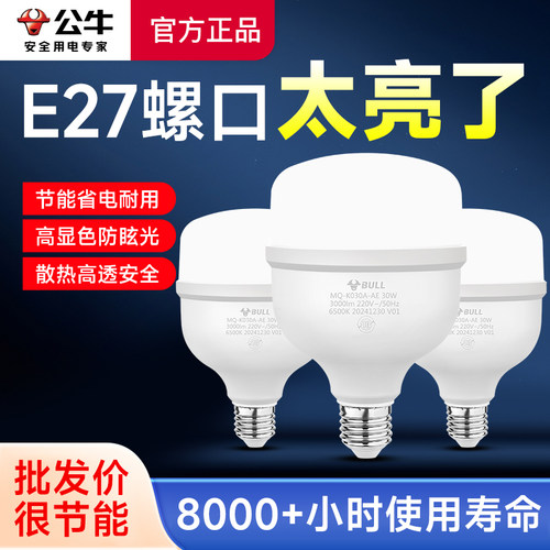 公牛节能E27螺旋高亮光源球泡灯