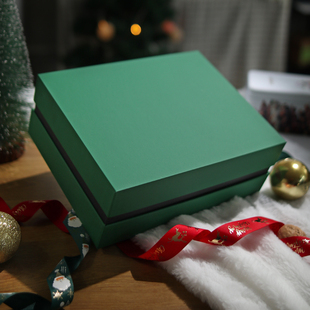 绿色礼盒ins特种纸红包装 盒节日空盒含手提袋女王节礼盒可加logo