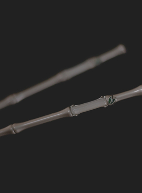 新中式竹节玉石银簪子小众气质玄学发簪高级感中国风汉服盘发钗子