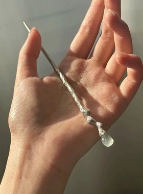 新中式清冷感发簪玉兰花玉髓簪子烧白s925银旗袍盘发钗子国风步摇