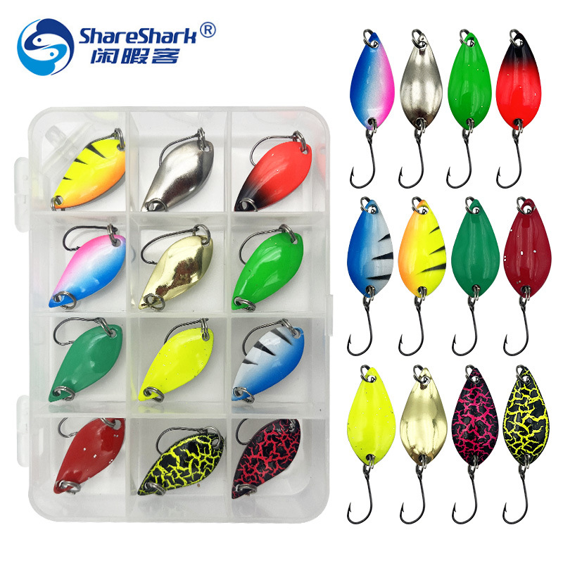 苦茶闲暇客 12件勺型马口亮片套装3.5g马口白条路亚饵金属亮片硬