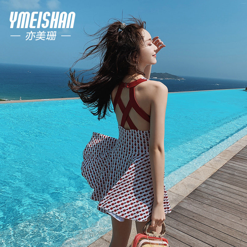 亦美珊连体泳衣女士高级感2025新款泳装成人大码遮肉泡温泉游泳衣,运动/瑜伽/健身/球迷用品,连体泳衣,淘宝优惠券,粉丝福利购,淘宝优惠卷