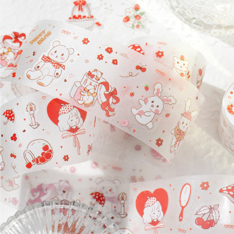 夏日甜品站PET闪砂可揭膜切胶带整卷 可爱ins手帐diy素材装饰贴画,文具电教/文化用品/商务用品,胶带/胶纸/胶条,淘宝优惠券,粉丝福利购,淘宝优惠卷