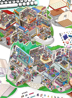 infeelme 今日营业中22.0造景贴纸 微缩街道趣味手工diy手帐贴纸