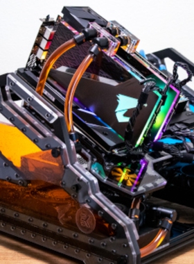 FUXK 技嘉魔鹰  定制MOD i914900KS/RTX4090全手工水冷电脑