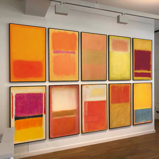 马克罗斯科装饰画极简挂画高级感客厅现代抽象色块艺术玄关落地画