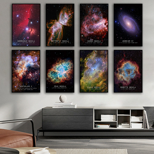 星球装 饰画太空宇宙银河系星云星系客厅挂画儿童房间卧室床头壁画