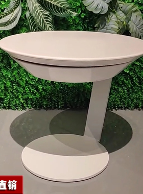 简约现代黑白色红色带抽屉小圆桌子矮款铁艺底座北欧茶几边几C118