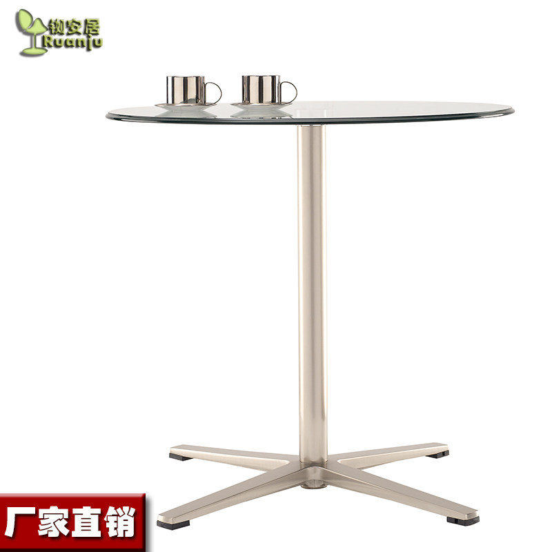 圆边几休闲桌钢化玻璃透明咖啡桌玄关桌会客台电脑桌厂家直销C84