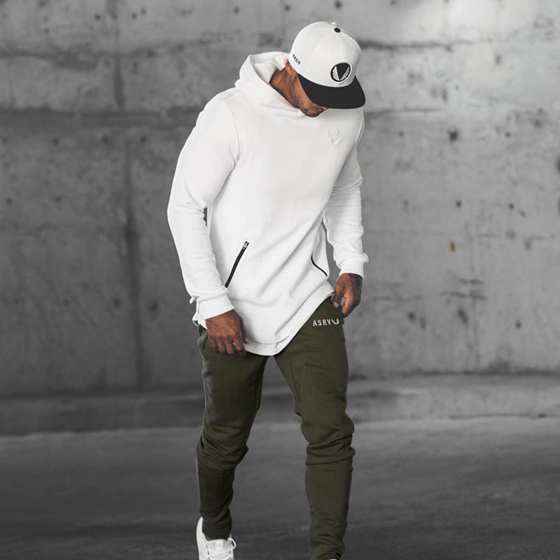 NEW MUSCLE CAPTAIN MENS FITNESS HIPSTER RUNNING CASUAL SPORTS COTTON HOODED TRAINING MECHANICAL BREATHABLE LONG SLEEVE SWEATSHIRT
