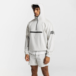 休闲美学速干晨跑步健身训练套头连帽拉链衫 ASRV美式 运动卫衣男士