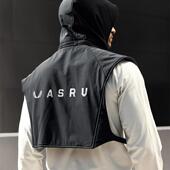 反光训练战术机能马甲运动男士 夜跑背心步户外骑行多口袋工装 连帽