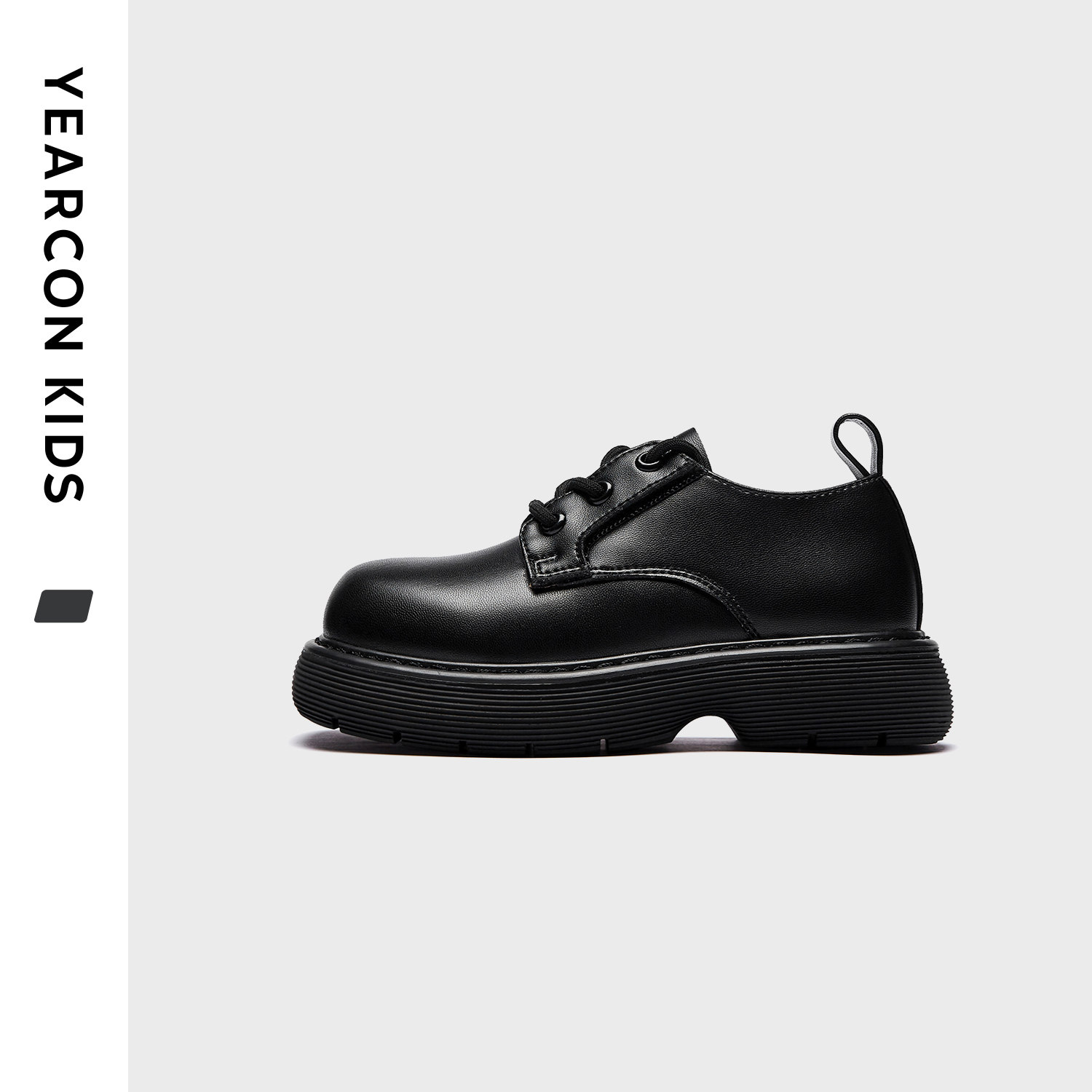 意尔康童鞋厚底黑色大头皮鞋2025春秋新款男女童鞋演出单鞋儿童鞋