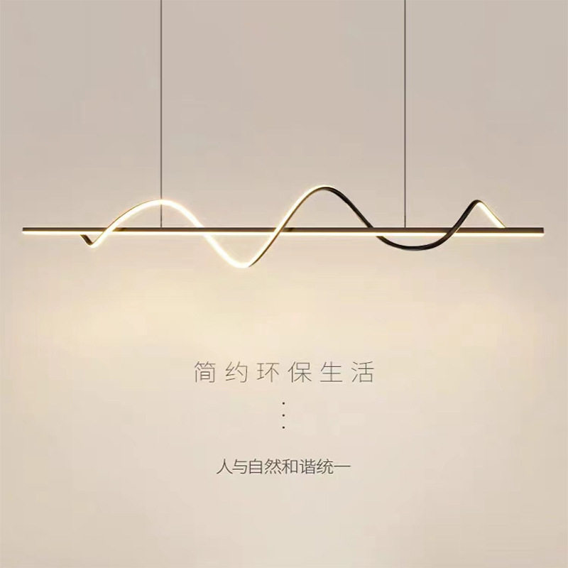 餐厅吊灯现代简约个性创意设计师吧台灯长条饭厅灯极简led餐桌灯