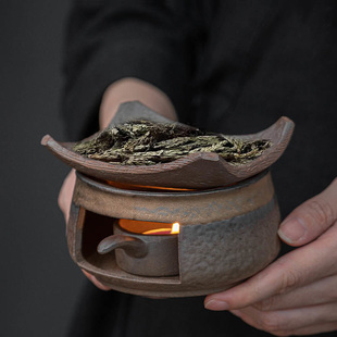 粗陶家居桌面香薰炉复古壁炉家用烤茶器复古蜡烛温茶瓦片香粉精油