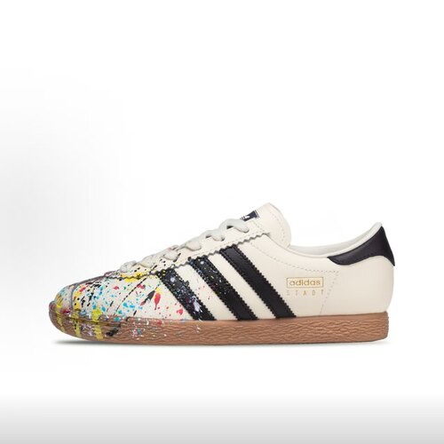 定制球鞋 adidas originals Stadt 彩墨狂想 低帮男女板鞋 米白色