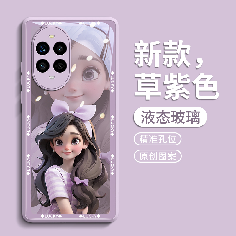 适用华为nova手机壳蝴蝶结女孩