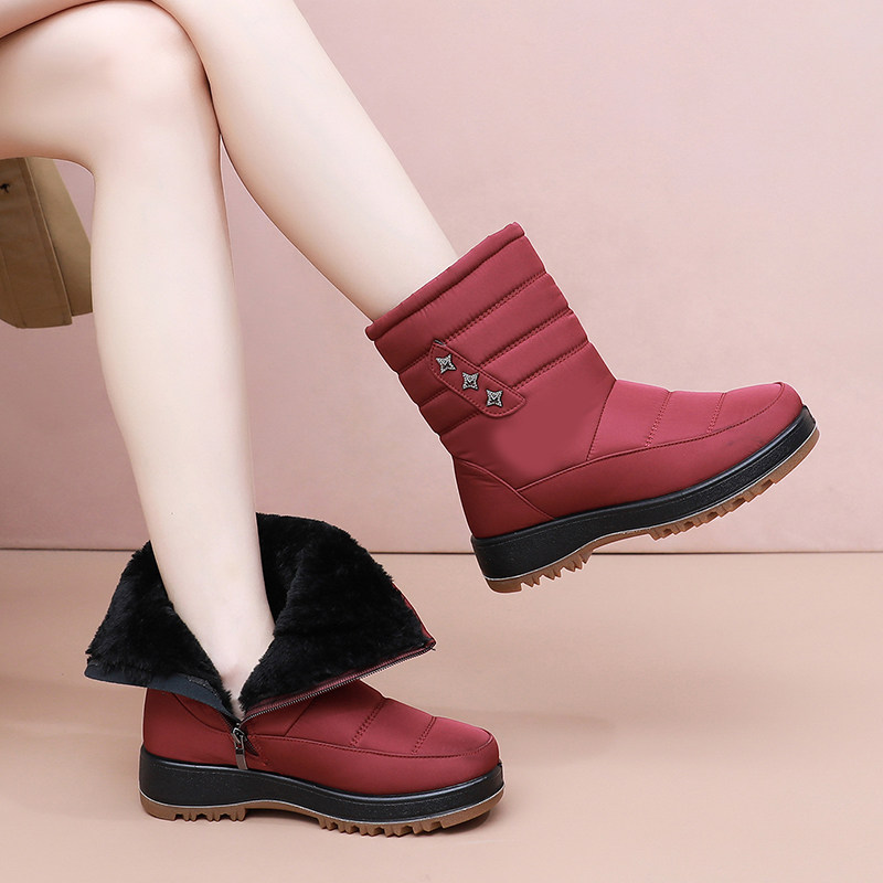 奢洛姿雪地靴女冬季新款加绒加厚棉鞋防水防滑中老年妈妈中筒靴子,女鞋,时尚雪地靴,淘宝优惠券,粉丝福利购,淘宝优惠卷
