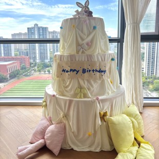 超大巨型蛋糕生日布置装饰场景女孩儿童周岁宴派对拍照道具摆件