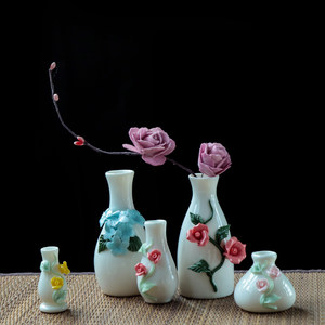 手捏陶瓷花瓶居家电视柜装饰品北欧ins干花摆件花器客厅插花饰品