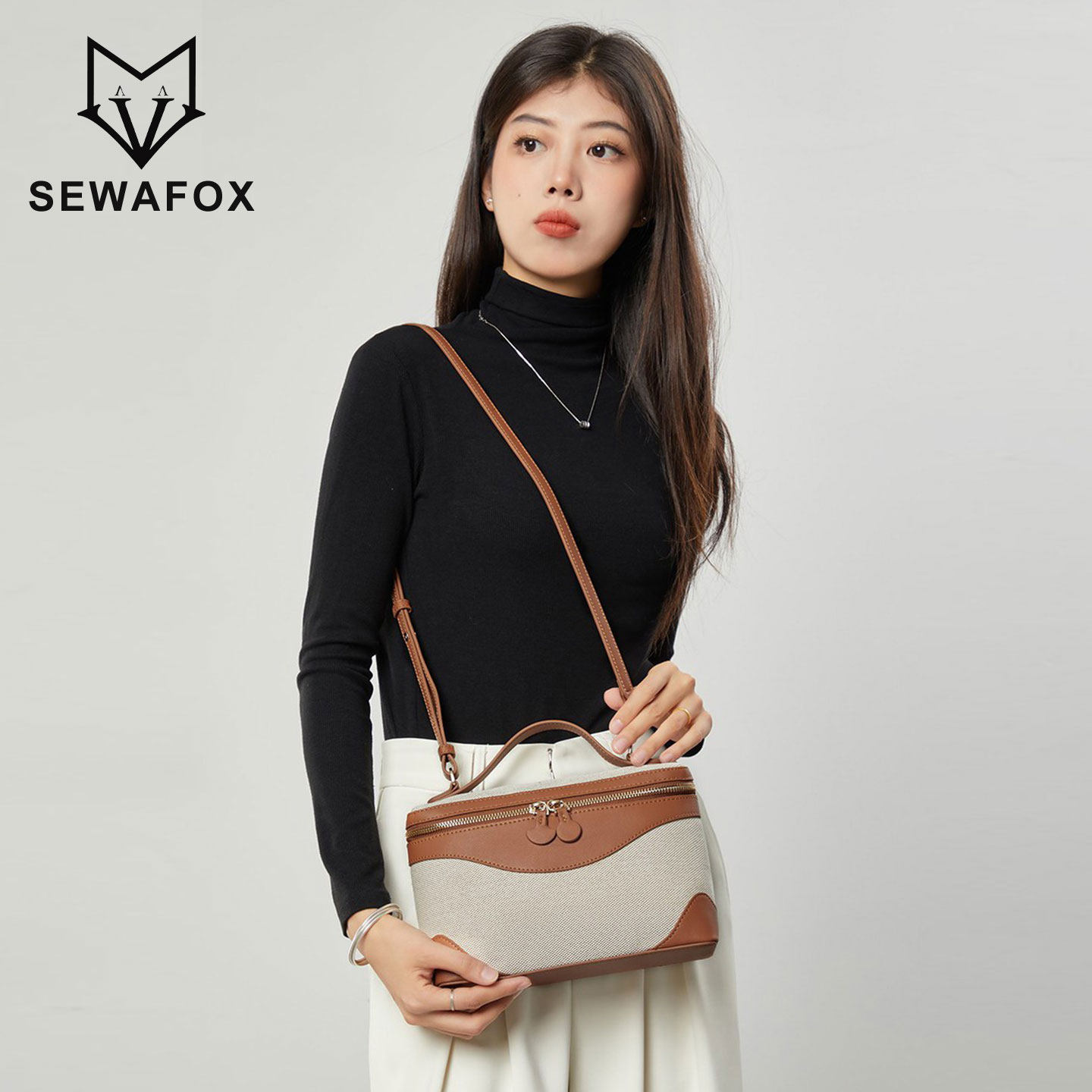 2026新款小拎包时尚单肩斜挎小方包高级感外出通勤双肩多功能包包