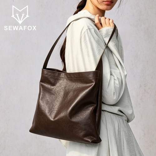 SEWAFOX牛皮托特包女士2026新款