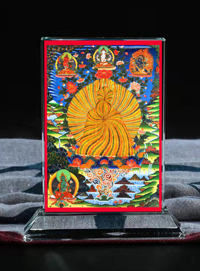 定制佛画像莲师虹光图水晶摆件桌面工艺品摆台摆设家居创意桌面