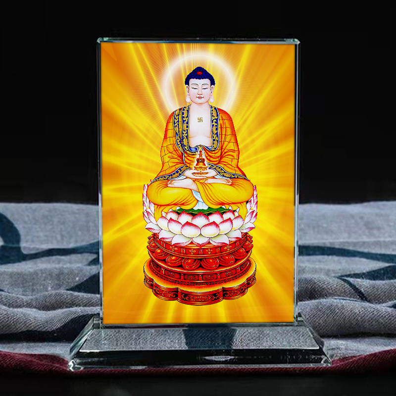 南无燃灯古佛画像水晶摆件摆台图片