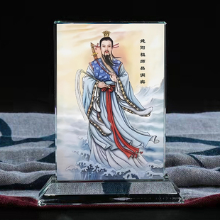 纯阳祖师吕洞宾吕祖画像水晶摆件孚佑帝君妙道天尊家居摆台定制