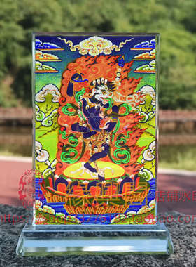 定制佛画像狮面佛母水晶玻璃摆件桌面工艺品摆台摆设家居创意桌面