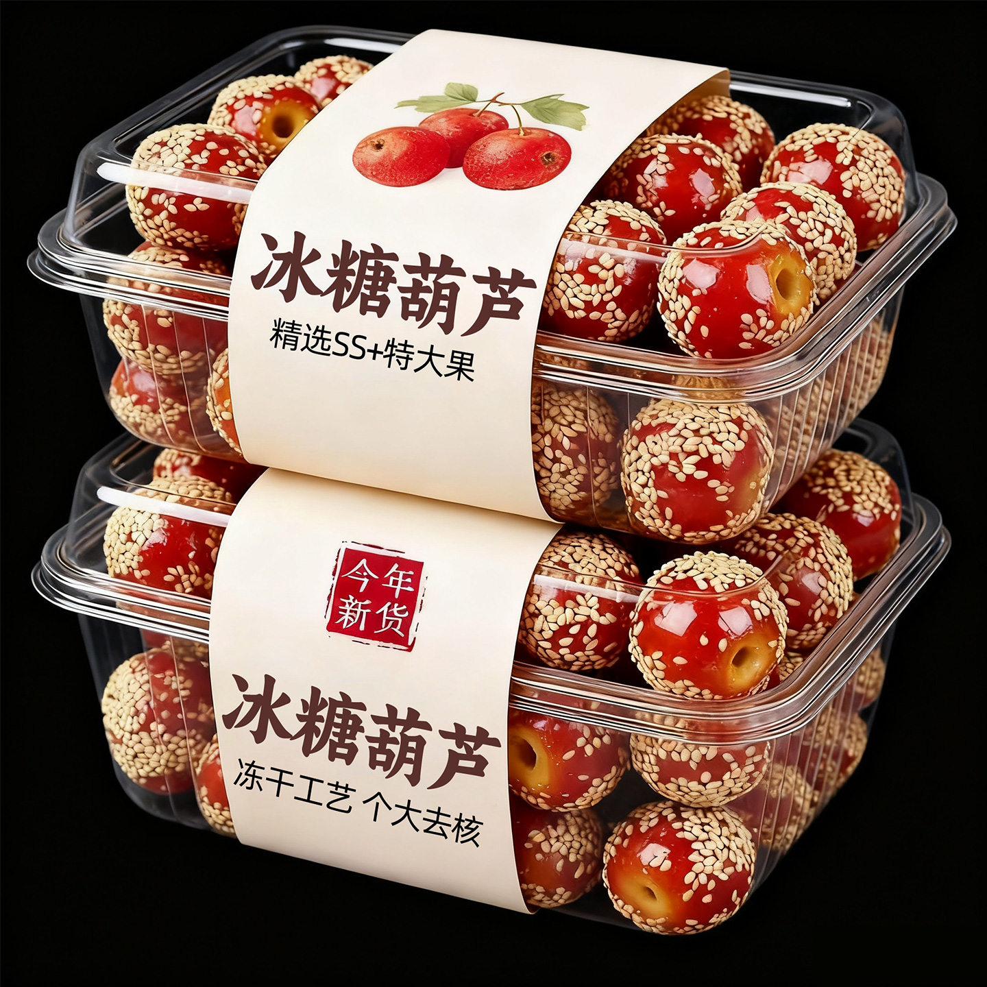 冻干冰糖葫芦独立包装山楂零食整颗无核老北京风味休闲小吃零食品