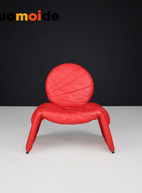 Vittorio Introini Chairs意大利油蜡皮休闲椅设计师创意轻奢极简