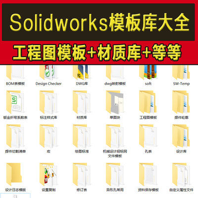 Solidworks标准模版库工程图材料明细表焊接型材表材料库SW设计库