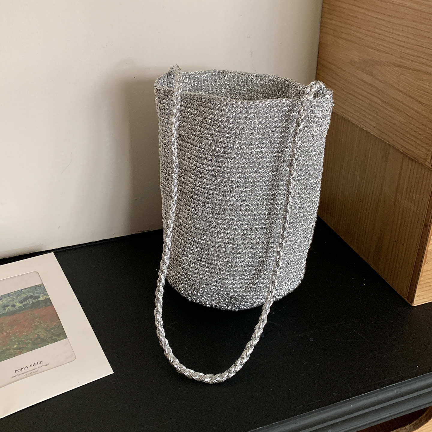 韩国ins博主水桶包金线编织包包女夏季时尚单肩包沙滩度假手提包