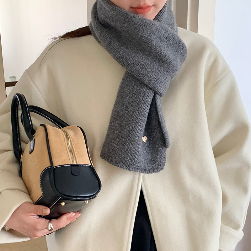 日系简约100%纯羊毛围巾情侣秋冬