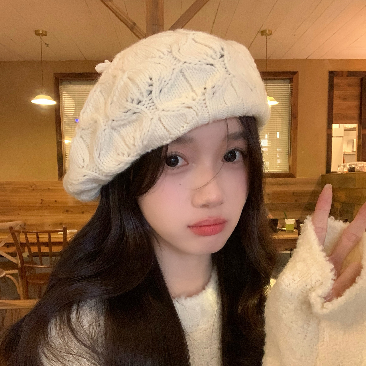 100%羊毛古着感钩花贝雷帽女秋冬日系文艺画家帽针织帽大版毛线帽,服饰配件/皮带/帽子/围巾,帽子,淘宝优惠券,粉丝福利购,淘宝优惠卷