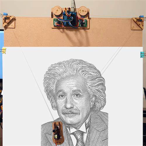 Drawbot步进马达拉线舵机彩色绘图仪自动墙画机器人创客专案套件