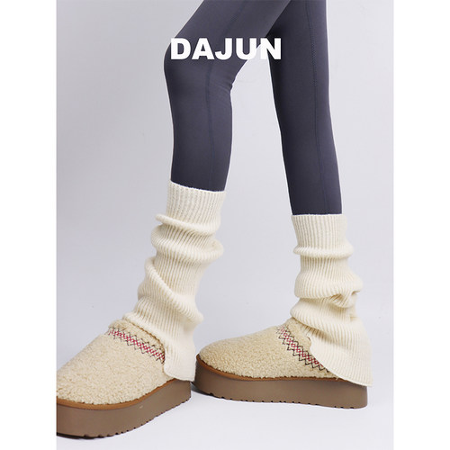 DAJUN （沈梦辰同款）新款梯口针织袜套堆堆袜女开口腿套
