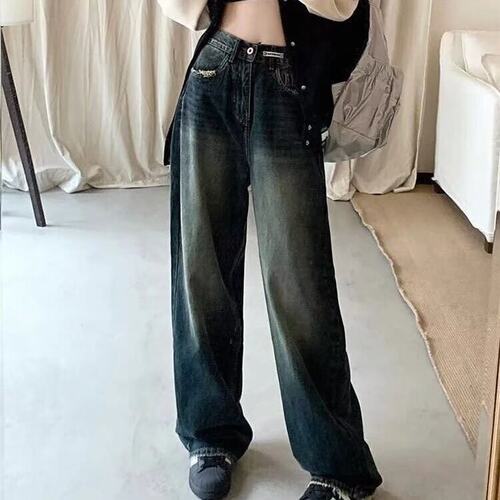 小个子拖地牛仔裤女大码胖mm