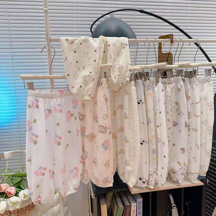 2026夏季儿童休闲裤女童防蚊裤宽松薄款宝宝碎花男童长裤灯笼裤