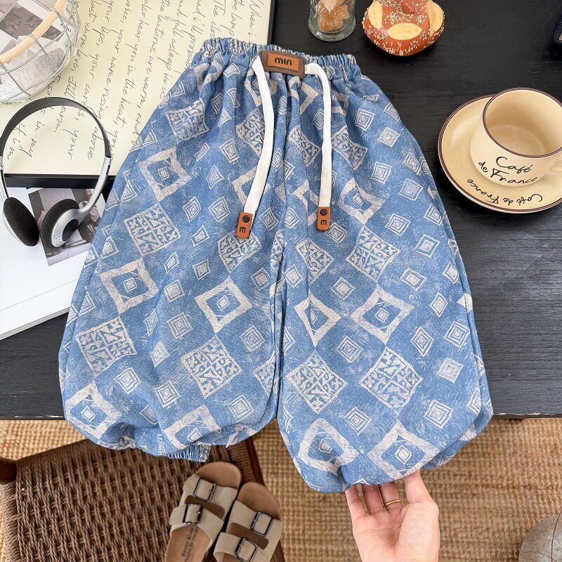 男童单裤防蚊裤夏季儿童长裤薄款束脚裤女童阔腿裤宽松裤灯笼裤