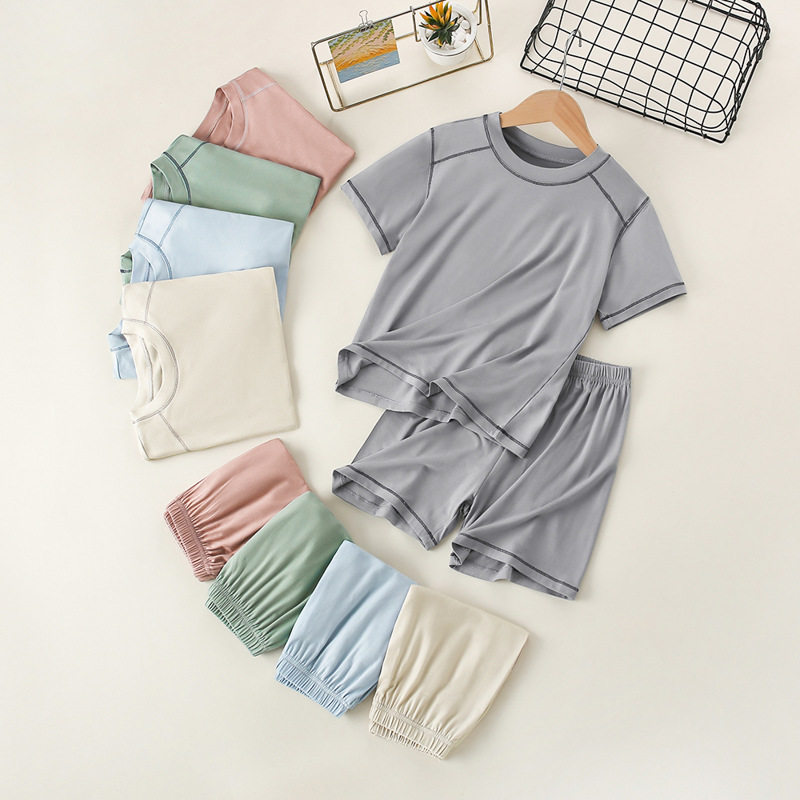 夏季莫代尔儿童睡衣男童家居服女童短袖短裤中大童冰丝空调服套装,童装/婴儿装/亲子装,家居服套装,淘宝优惠券,粉丝福利购,淘宝优惠卷