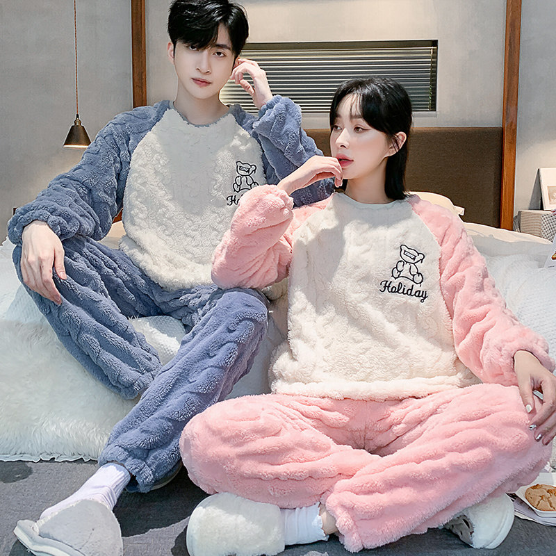 潮玩卡通情侣睡衣男秋冬季珊瑚绒2025年新款法兰绒女士家居服套装,女士内衣/男士内衣/家居服,睡衣/家居服套装,淘宝优惠券,粉丝福利购,淘宝优惠卷