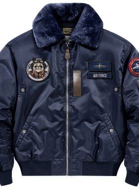 VIP复古B15飞行夹克男冬季加厚毛领外套短款美式工装棉衣保暖棉服