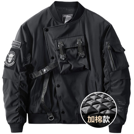 VIP冬季机能风工装外套男加厚棉服潮牌刺绣棒球服设计感保暖棉衣